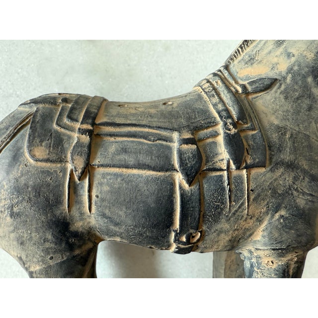 Ceramic Terracotta Qin Dynasty Warrior Horse Figurine For Sale - Image 7 of 11