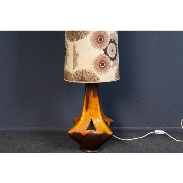 Brown Vintage Pine and Ceramic Floor Lamp For Sale - Image 8 of 11