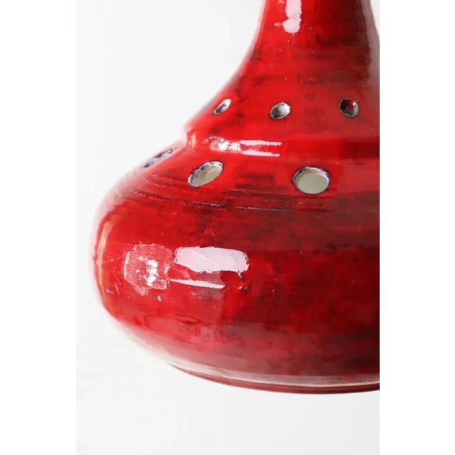 Mid-Century Modern Large Mid-Century Red Pottery Pendant Lamp, 1970s For Sale - Image 3 of 9