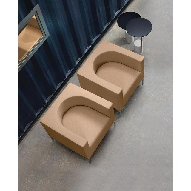 Hub Two-Seater Sofa in Stainless Steel and Upholstery by Quinti Sedute For Sale - Image 4 of 8