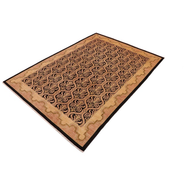 Shabby Chic Shabby Chic Ziegler Brown Tan Hand-Knotted Wool Rug - 9'1'' X 11'10'' For Sale - Image 3 of 8