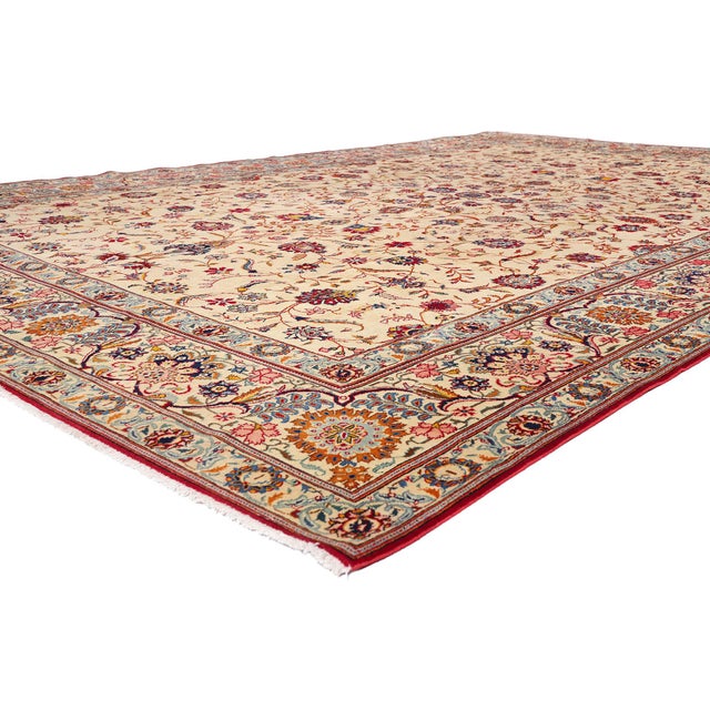 79410 Antique Persian Kashan Rug, 10'03 x 16'02. The Shah Abbasi Court: A Late 19th Century Persian Kashan Masterpiece of...