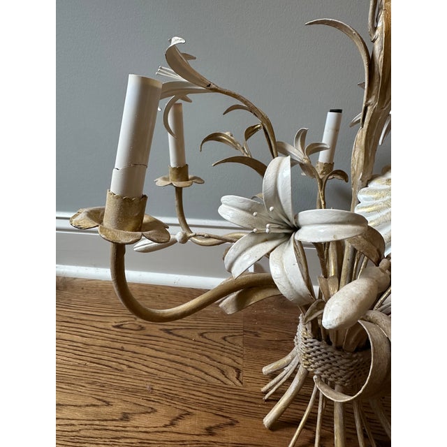 Vintage Tole Chandelier For Sale - Image 4 of 15