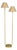 Polly Double Arm FloorLamp, Natural Brass with Rattan Shade For Sale