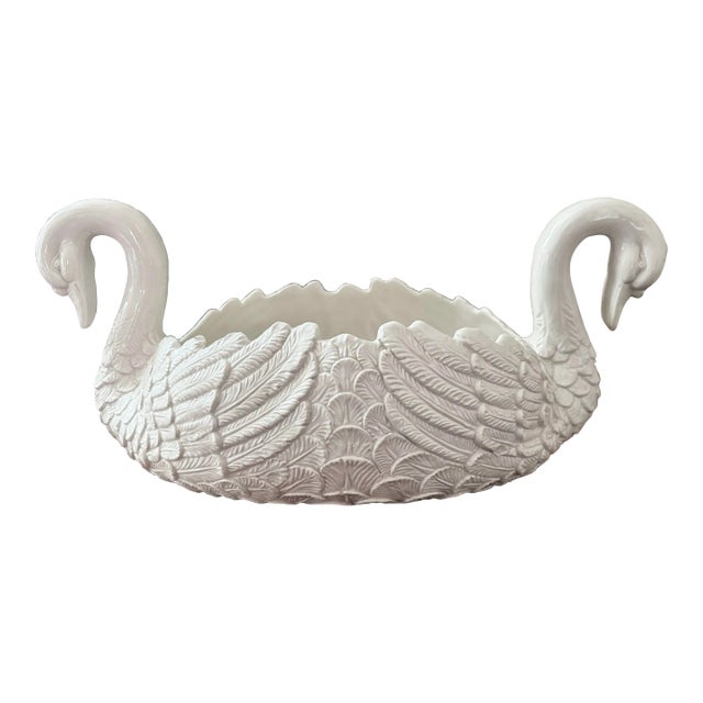 20th Century Italian Ceramic Swan Centerpiece or Planter For Sale