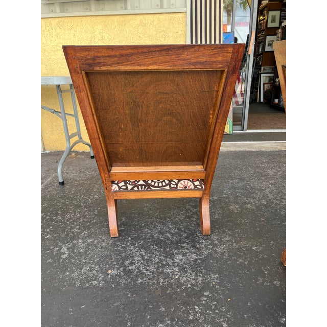 Vintage Mid Century Wood & Cane Back Chairs With Pillows - 6 For Sale - Image 9 of 10