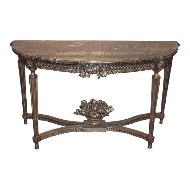 Antique French Louis XVI Silver Gilt Console For Sale