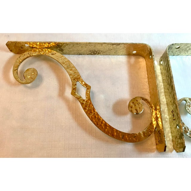 Vintage Gold Metal Shelf Brackets a Pair Chairish