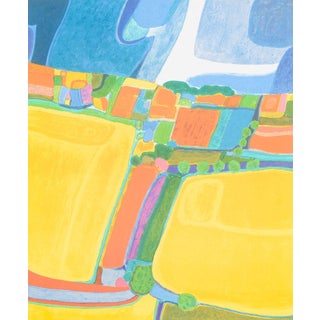 Buster Bruun, Colorful Abstract Landscape, 1994, Color Lithograph For Sale