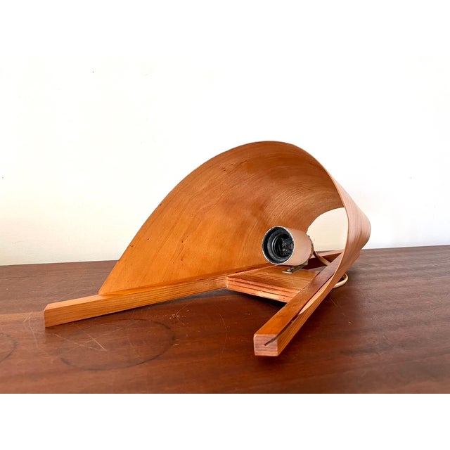Wood Veneer Leaf Wall Sconce, 1980 For Sale - Image 4 of 11