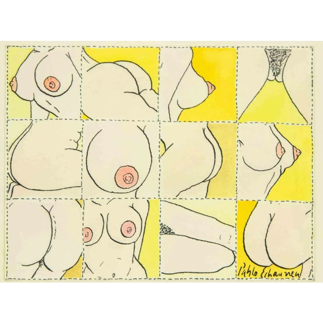 Pablo Echaurren, The Return of Bella Cuculi, Original Mixed Media, 1974 For Sale - Image 4 of 5