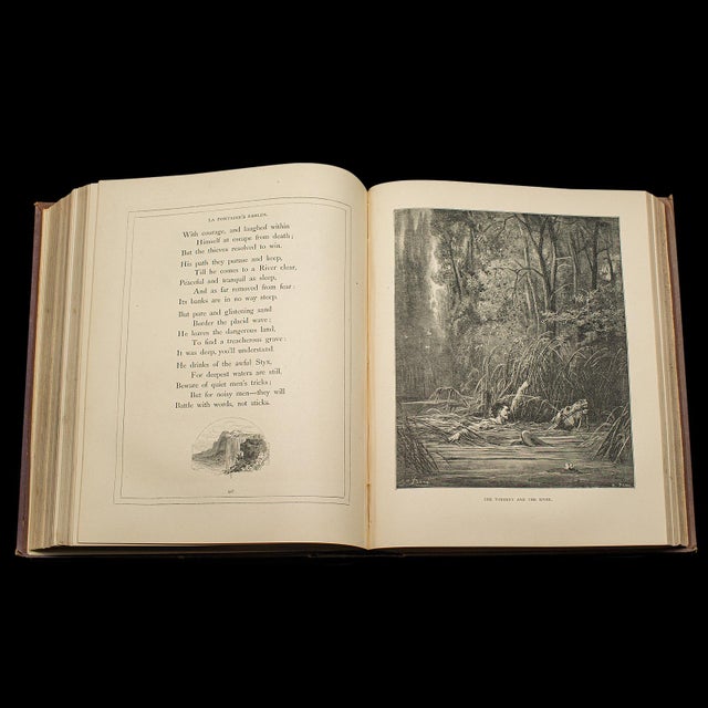 Brown Antique the Fables Book, Historic Literature, English, Illustrated, Victorian For Sale - Image 8 of 12