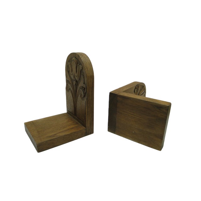 Art Nouveau Wooden Bookends, Sweden, 1900s, Set of 2 For Sale - Image 6 of 8