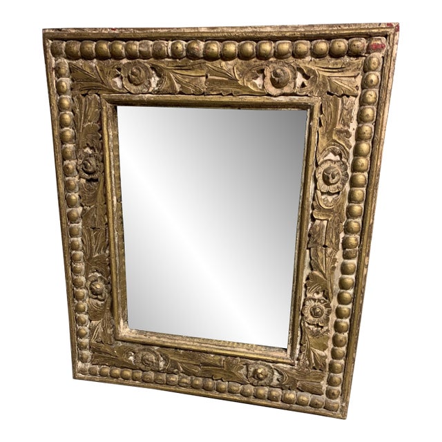 Vintage Style Carved Wood Mirror For Sale