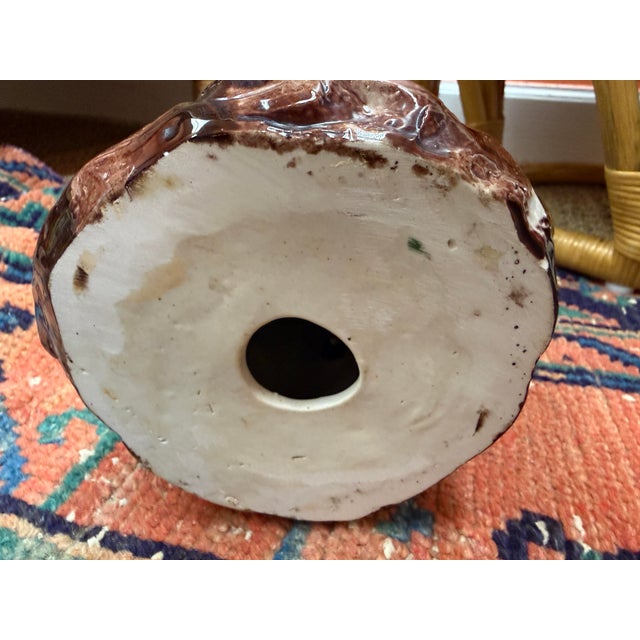 White Vintage Majolica Cockatoo in the Style of Minton For Sale - Image 8 of 9