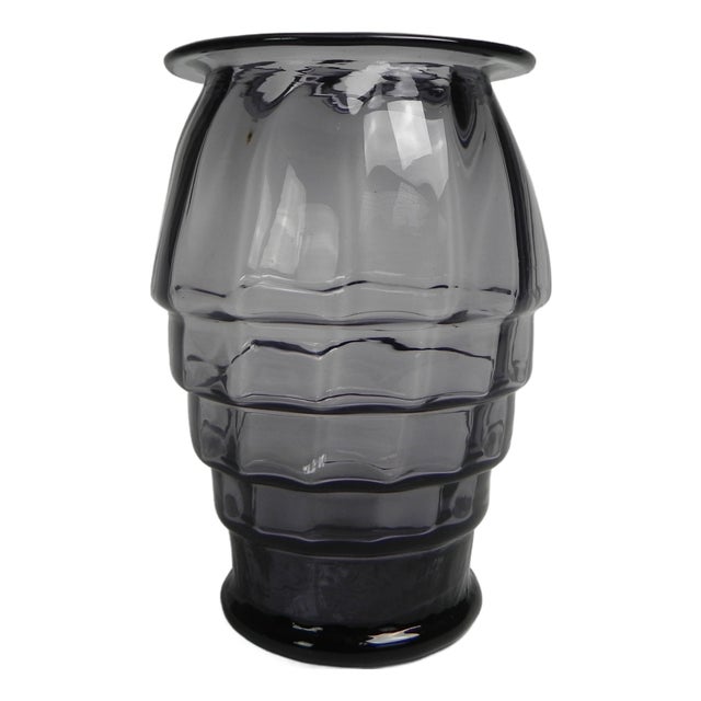 Art Deco Vase with Twisted Vertical Bands, 1930s For Sale