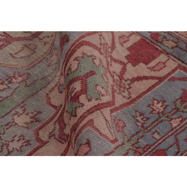 Brown Antique Ghiordes Square Rug With Floral Lattice in Multicolour - Rug & Kilim For Sale - Image 8 of 10