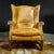 Animal Skin Vintage Tan Leather Wingback Armchair For Sale - Image 7 of 7