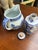 1970s 1970s Pair of Blue and White Ceramic Dishes- Pitcher and Bath Oil Jar For Sale - Image 5 of 6
