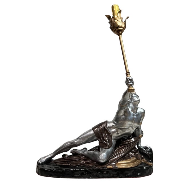 Antique Bradley & Hubbard 1880's "Soldat Spartiate" Sculptural Table Lamp For Sale - Image 14 of 18