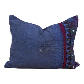 Antique Indigo Grain Sack Pillow For Sale