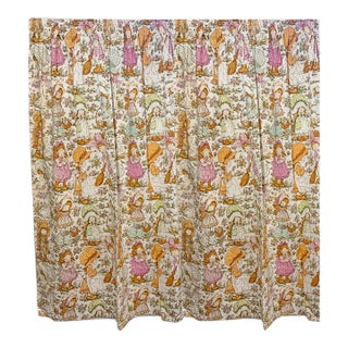 1970s British Vintage Sarah Kay Print Curtain Panels - A Pair For Sale