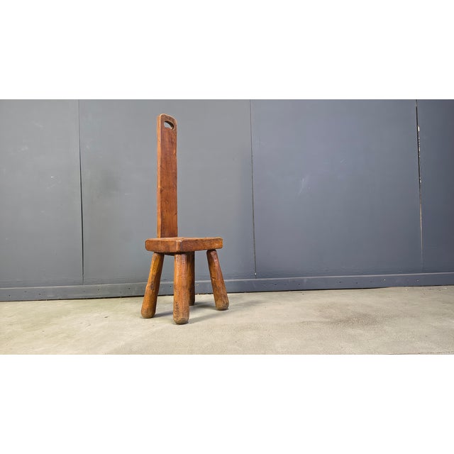 Wood Vintage Brutalist Side Chair, 1960s For Sale - Image 7 of 12