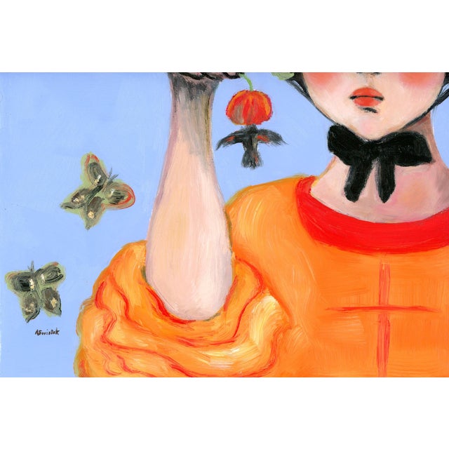 2020s Siobhán, Beekeepers Daughter Mid Century Modern Swedish Vintage Style Portrait Oil Painting by Alexandra Swistak For Sale - Image 5 of 8