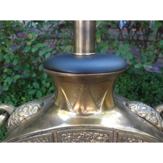 Chinese Pair of 1940s Chinese Modern Brass Lamps For Sale - Image 3 of 9