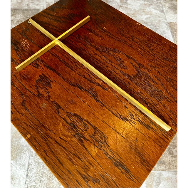 Mid-Century Minimalist Solid Brass Wall Cross For Sale - Image 9 of 13
