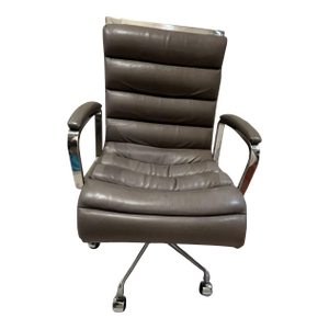 Restoration Hardware Oviedo Desk Chair in Cavallino Leather in Pewter Color