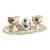 1980s Gucci Bernardaud Limoges Floral & Butterfly Print Porcelain Egg Cup and Salt Shaker Set, Made in France - 4 pcs For Sale