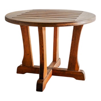 Early Swedish Mid-Century Modern Wooden Berga Round Console Dining Table by David Rosén for Nordiska Kompaniet, 1940s For Sale