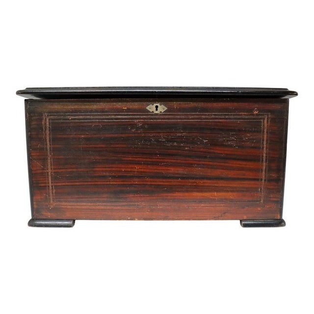 Chinese Rosewood & Marquetry Inlay Figural Automaton Cylinder Music Box C1890 For Sale - Image 4 of 16