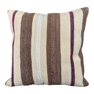 Turkish Hemp Pillow Cushion Natural Beige Brown Pillow Cushion Cover 24"x24" For Sale