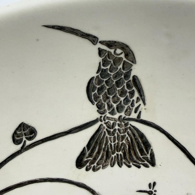 1980s Emilia Castillo Taxco, Pure Silver & Porcelain Hummingbird Serving Bowl For Sale - Image 17 of 18