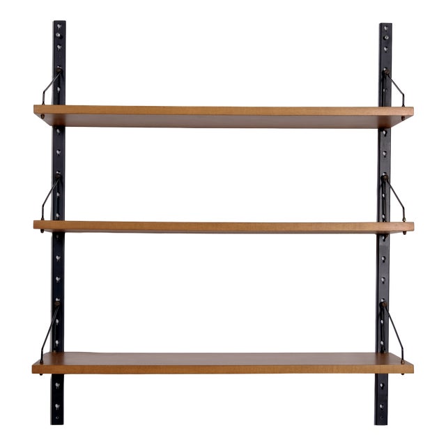 Scandinavian Wall-Mounted Bookcase, 1960s For Sale