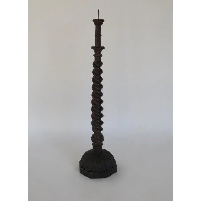 Tall Wooden Candlestick