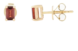 Tiny Everyday Garnet Stud Earrings Set in 14k Gold- a Pair