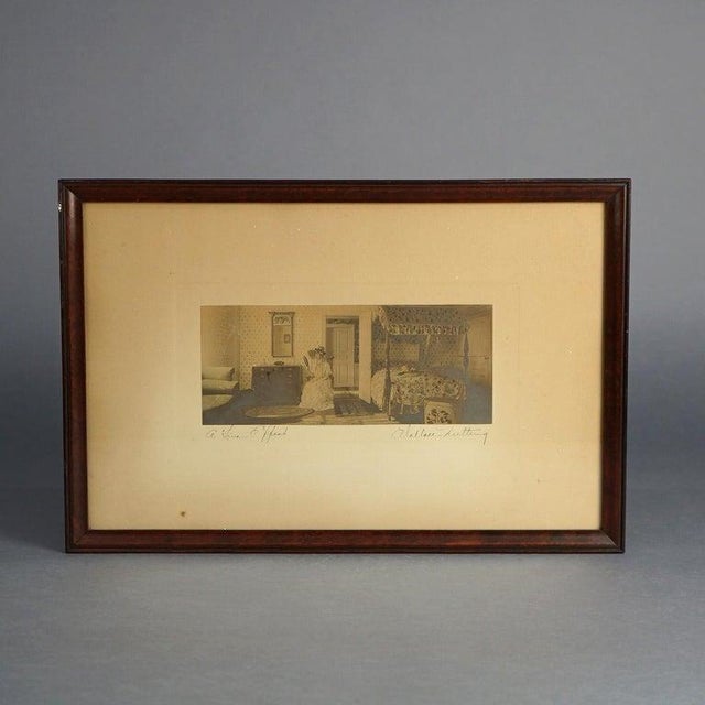 Antique Wallace Nutting Prints, ‘Lady Arabecca” & “A Fine Effect" Interior Scenes, Framed, C1920 Measures- 12.25''H x...