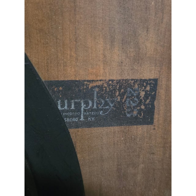 Vintage Traditional Solid Wood Murphy Banker's Swivel Chair W/ Casters For Sale - Image 10 of 10