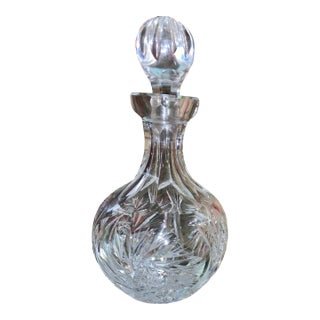 Antique Cut Glass Pinwheel Star Pattern Perfume Decanter With Stopper. For Sale
