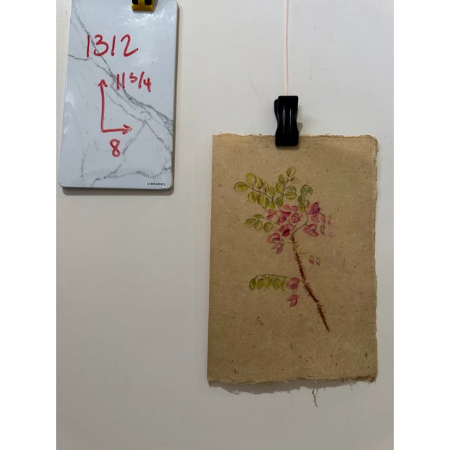 Henry Emil Salloch Original Watercolor on Paper Pink Locust Blossoms, 1941. For Sale In Atlanta - Image 6 of 6