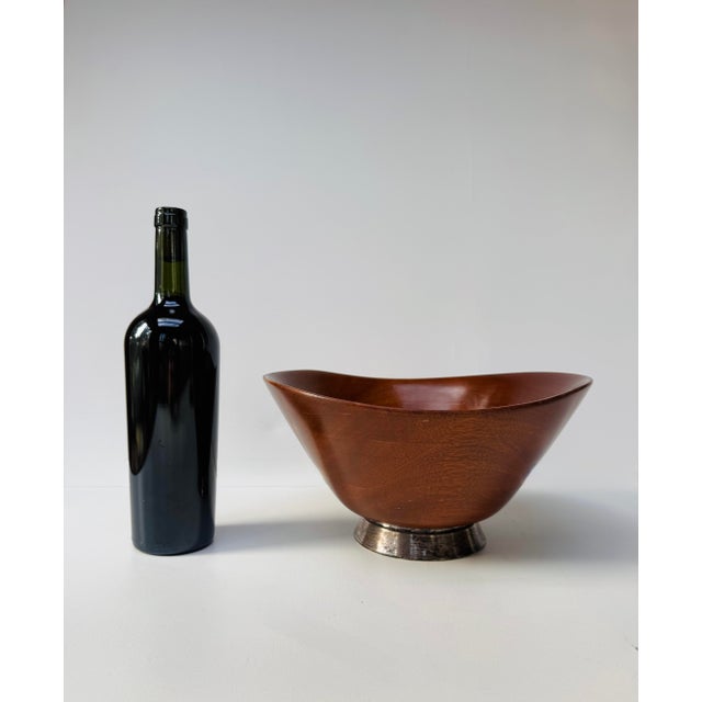 Gorham Silver Co. Vintage Gorham Wood Bowl With Sterling Silver Base, Model 1118 For Sale - Image 4 of 12