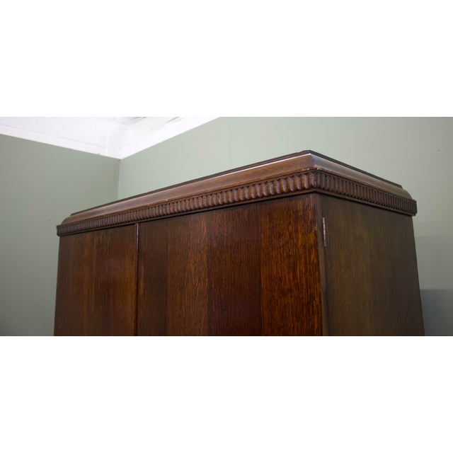 Wood Vintage Art Deco Oak Wardrobe from Compactum, 1930s For Sale - Image 7 of 14