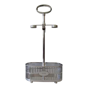 Vintage English Bernard Rice & Sons (Mfr.) by Apollo Silversmith Co.(Designer) Dual Wine Holder,Bottle Carrier Caddy & Server