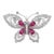 Diamond and Ruby Butterfly Pin For Sale