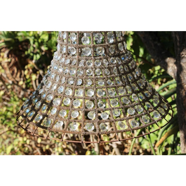 1970s 1970s Vintage Boho Chic Beaded Chandelier, Hand-Made Pakistan For Sale - Image 5 of 13