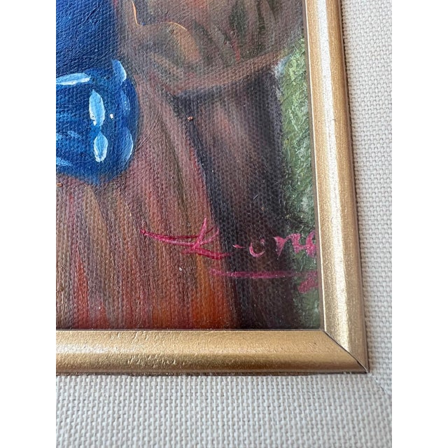 Mid 20th Century Vintage Original Oil Painting of Monkey on Canvas Styled After Donald Roller Wilson For Sale - Image 5 of 6