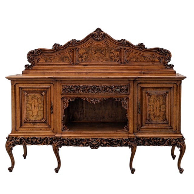 Continental Carved Walnut Sideboard With Sculptural Apron For Sale - Image 10 of 10